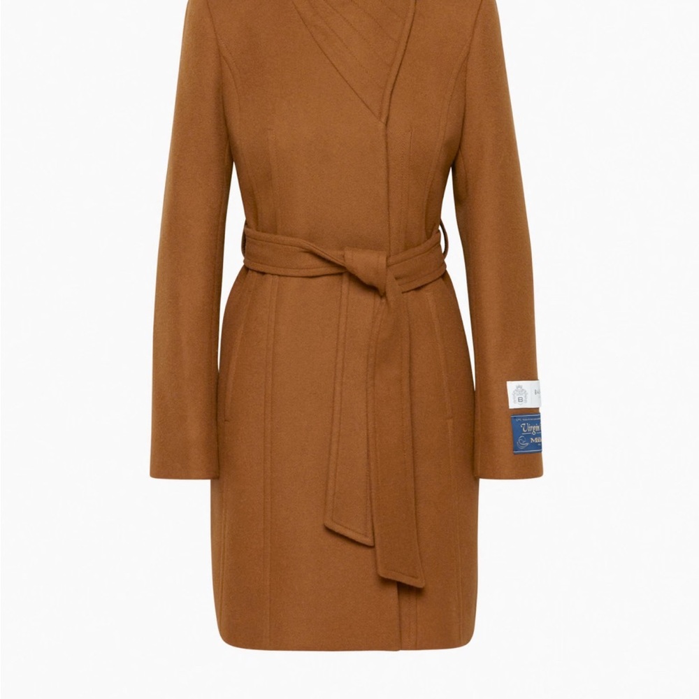 Babaton Black Belted Coat - Picture 3 of 12